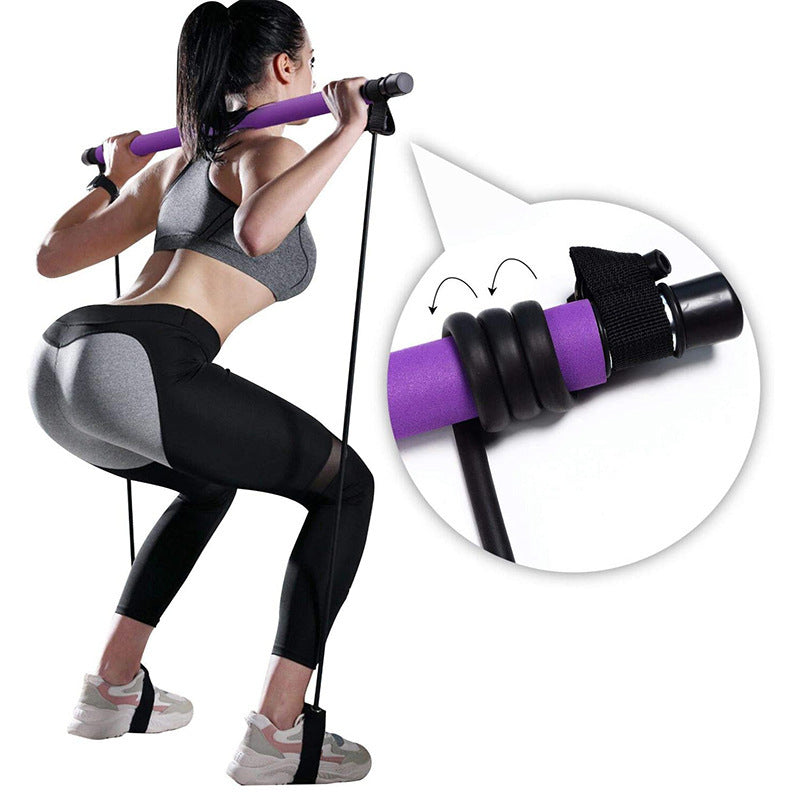Select & Shop Fitness Yoga Pilates Bar Portable Gym Accessories Sport Elastic Bodybuilding Resistance Bands