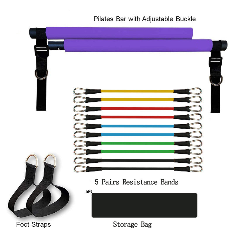 Select & Shop Fitness Yoga Pilates Bar Portable Gym Accessories Sport Elastic Bodybuilding Resistance Bands