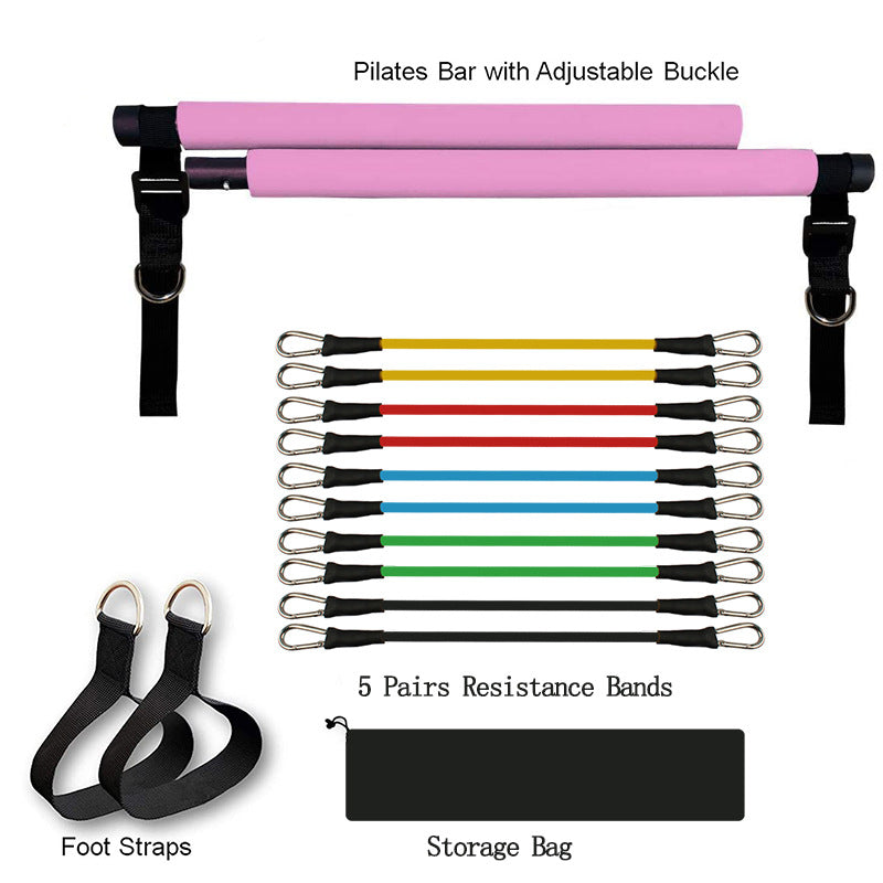 Select & Shop Fitness Yoga Pilates Bar Portable Gym Accessories Sport Elastic Bodybuilding Resistance Bands